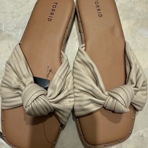 Torrid Women's Beige Knotted Slide Sandals